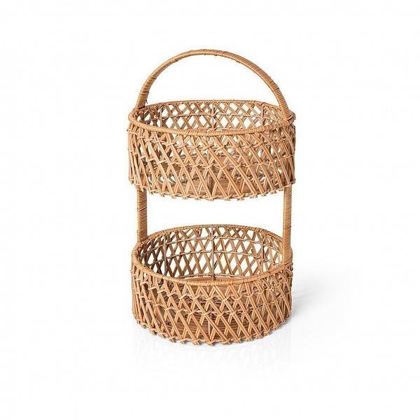 Cesta Dupla Rattan com Alça