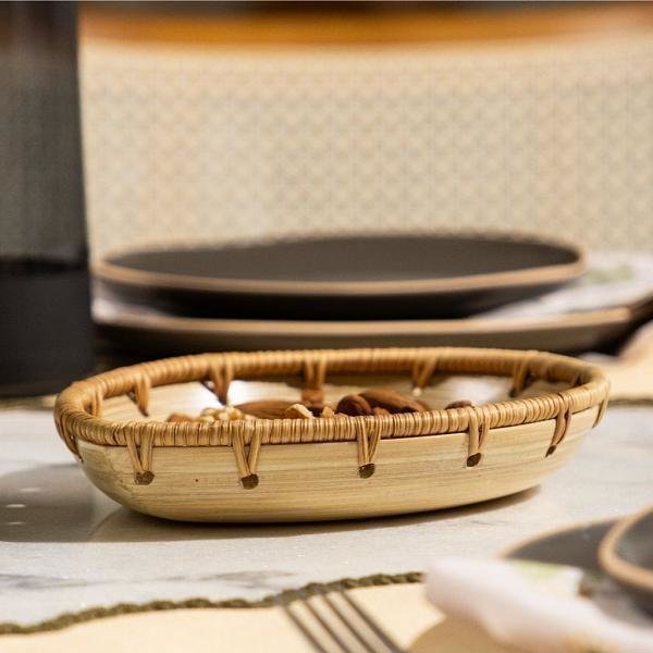  Bowl Duo Rattan 21cm x 16cm Natural