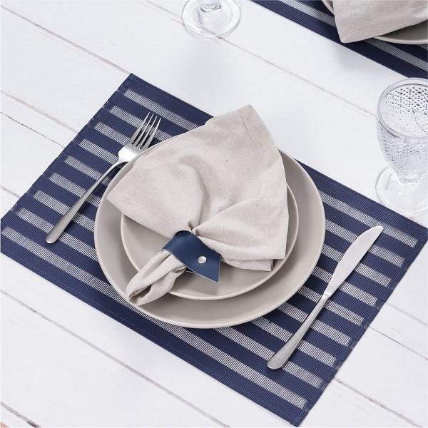 Argola de Guardanapo 2 Pcs Ravena Modern Azul Profundo