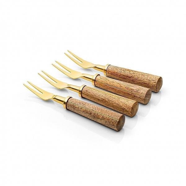 Conjunto de Talheres para Aperitivo Finger Food 4 Peças Garbo Goldwood