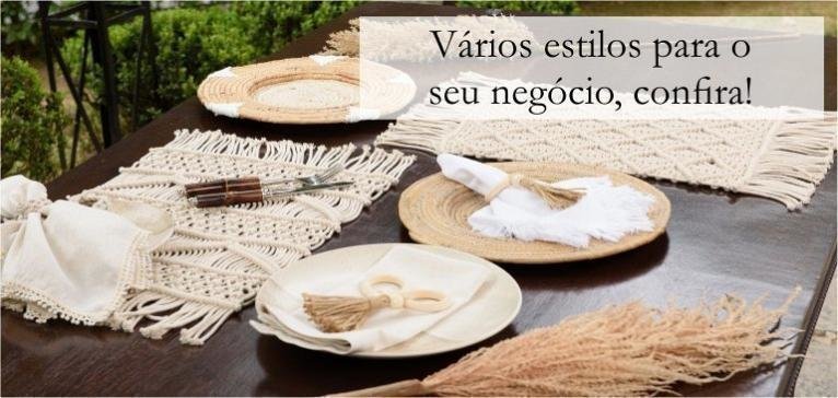 2 Trilhos de Mesa Xadrez Vichy + 4 Sousplats + 4 Guardanapos + 4 Porta  Guardanapos