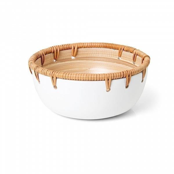  Bowl Duo Rattan 15cm Branco