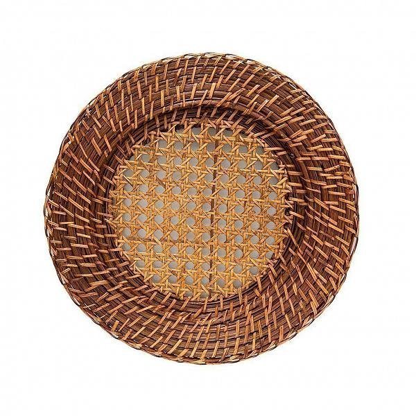 Sousplat Circular Rattan Bambu Natural