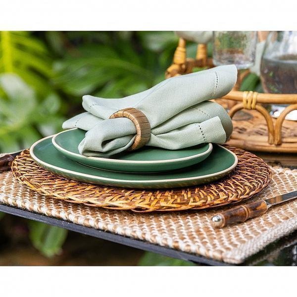 Sousplat Circular Rattan Bambu Natural