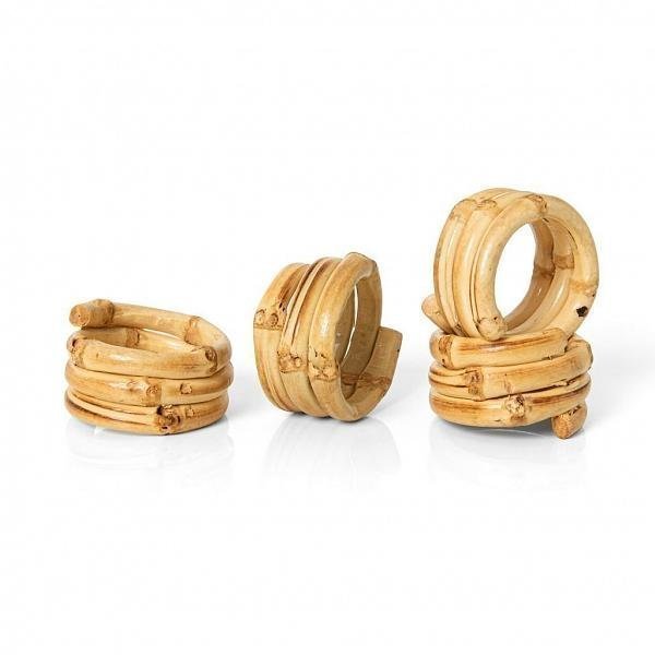  Anel de Guardanapo 4 Pcs Bamboo Circular