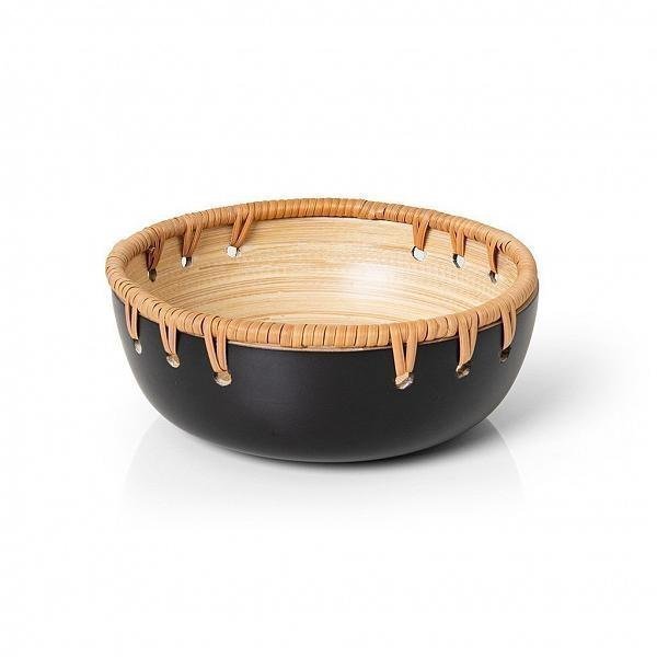 Bowl Duo Rattan 15cm Preto